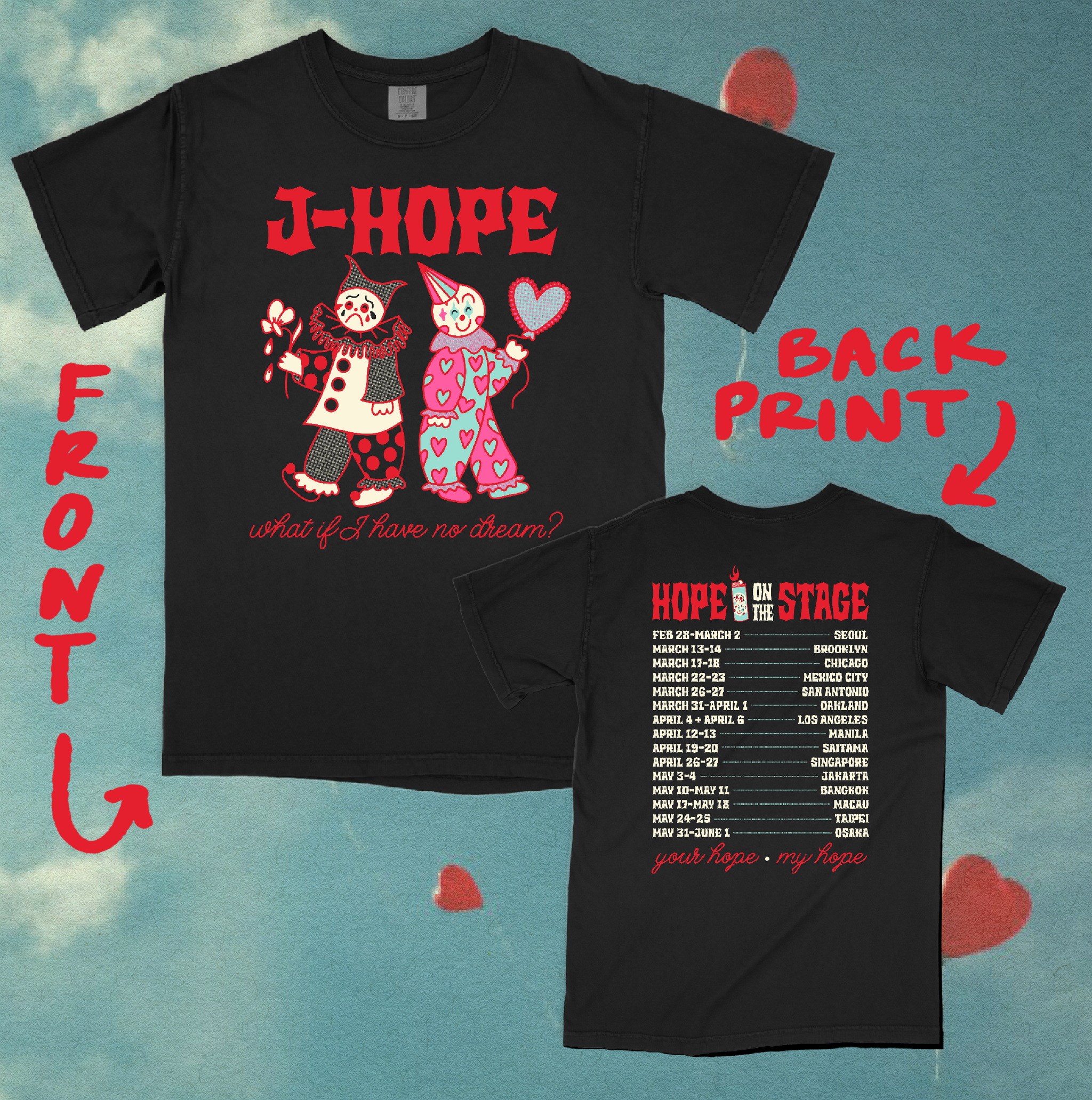 アイドル HOPE ON THE STAGE TOUR T-SHIRT (WT_L) アイドル HOPE ON THE STAGE TOUR T-SHIRT (BR_IM) J-Hope Hope