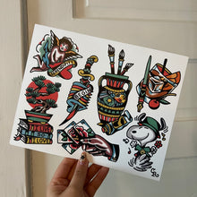 Load image into Gallery viewer, Bangtan Tattoo Flash Sheet
